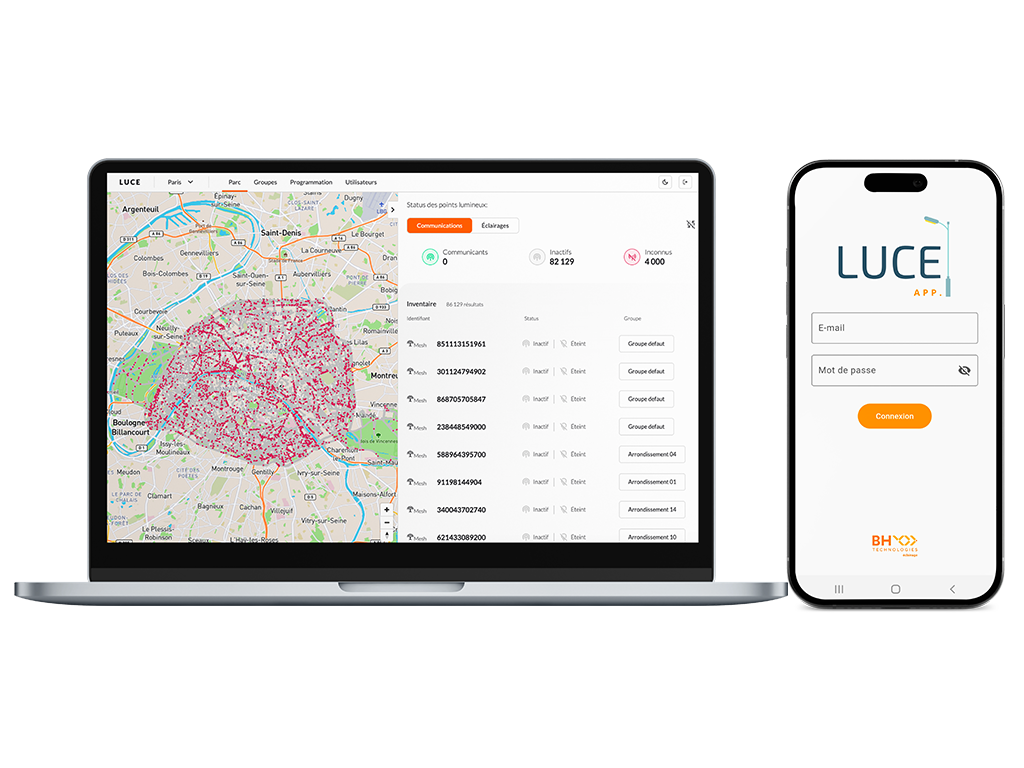 Luce points lumineux et luce app BH Technologies