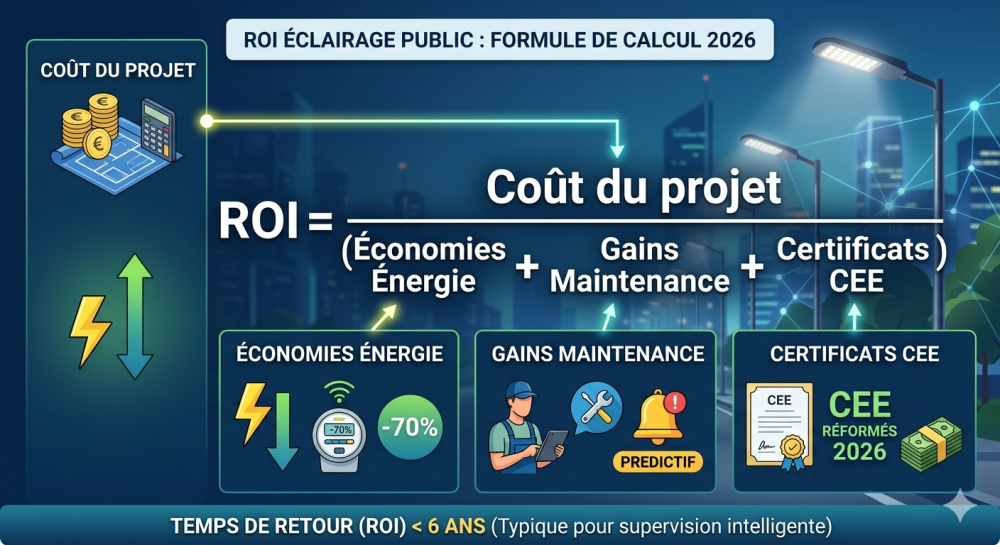Calcul ROI éclairage public