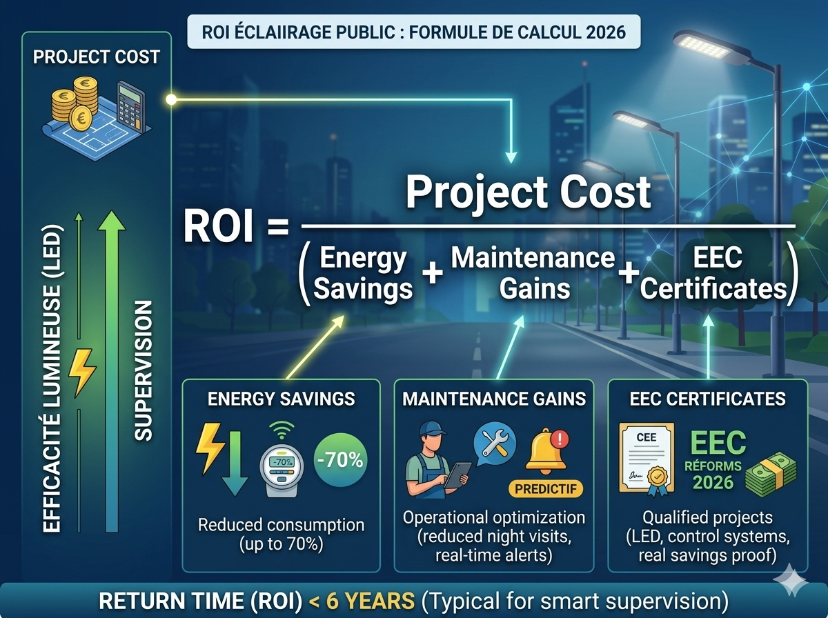Calcul ROI éclairage public